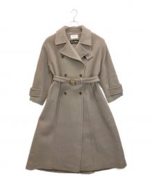 FRAY ID（フレイ アイディー）の古着「FWFC214028　スタンドカラーダブルコート」｜ベージュ