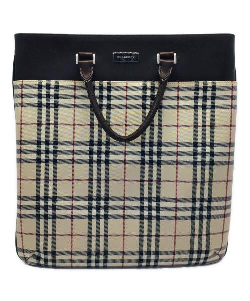 BURBERRY（バーバリー）BURBERRY (バーバリー) トートバッグ カーキ×ブラウンの古着・服飾アイテム