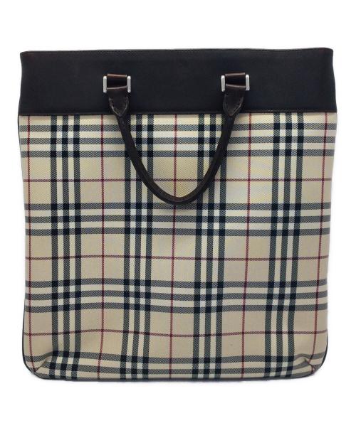 BURBERRY（バーバリー）BURBERRY (バーバリー) トートバッグ カーキ×ブラウンの古着・服飾アイテム