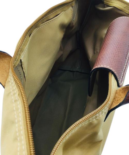 LONGCHAMP（ロンシャン）LONGCHAMP (ロンシャン) 折りたたみバッグ ベージュ×ブラウンの古着・服飾アイテム