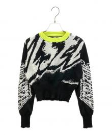 DIESEL（ディーゼル）の古着「厚手ニット」｜ホワイト×ブラック×イエロー