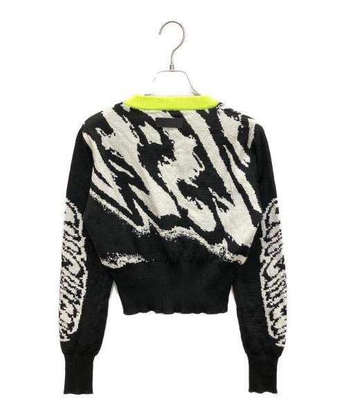 DIESEL（ディーゼル）DIESEL (ディーゼル) 厚手ニット ホワイト×ブラック×イエロー サイズ:Mの古着・服飾アイテム