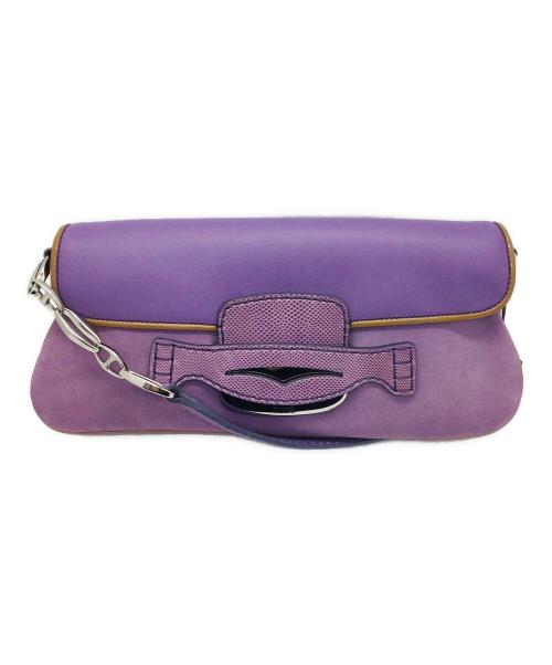 TOD'S（トッズ）TOD'S (トッズ) ワンショルダーバッグ パープル×ブラウンの古着・服飾アイテム