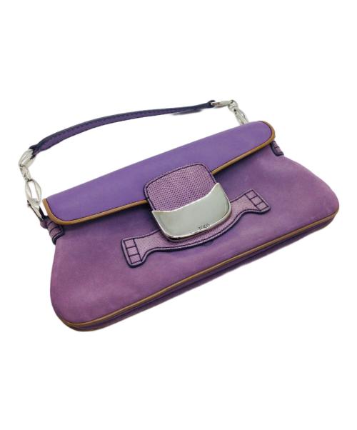 TOD'S（トッズ）TOD'S (トッズ) ワンショルダーバッグ パープル×ブラウンの古着・服飾アイテム