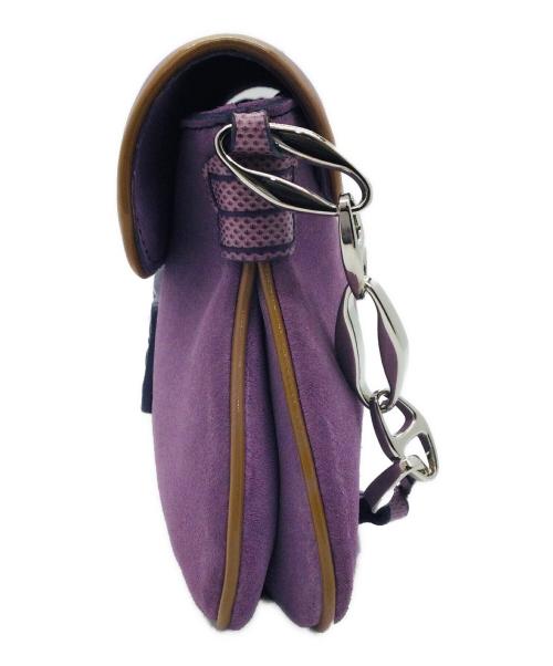 TOD'S（トッズ）TOD'S (トッズ) ワンショルダーバッグ パープル×ブラウンの古着・服飾アイテム