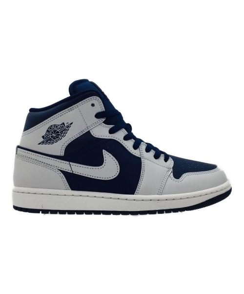 NIKE（ナイキ）NIKE (ナイキ) AIR JORDAN 1 MID ネイビー×グレー サイズ:US8.5、UK7.5、EUR42、cm26.5、BR40、CN265の古着・服飾アイテム