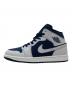 NIKE (ナイキ) AIR JORDAN 1 MID ネイビー×グレー サイズ:US8.5、UK7.5、EUR42、cm26.5、BR40、CN265：13000円