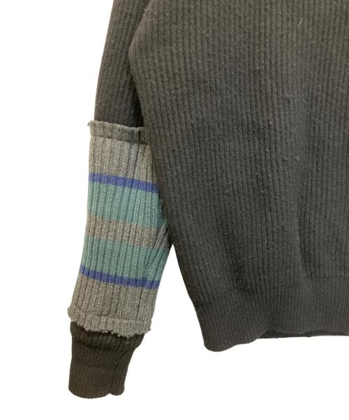 DIESEL（ディーゼル）DIESEL (ディーゼル) 厚手ニット ブラック×グリーン サイズ:Mの古着・服飾アイテム