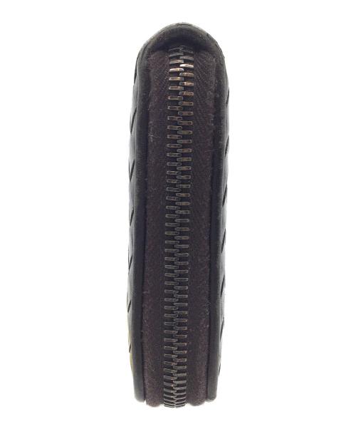 BOTTEGA VENETA（ボッテガベネタ）BOTTEGA VENETA (ボッテガベネタ) ラウンドファスナー財布 ダークブラウンの古着・服飾アイテム