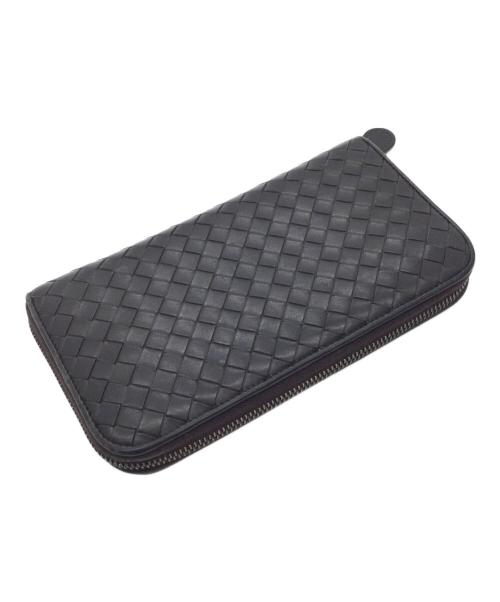 BOTTEGA VENETA（ボッテガベネタ）BOTTEGA VENETA (ボッテガベネタ) ラウンドファスナー財布 ダークブラウンの古着・服飾アイテム
