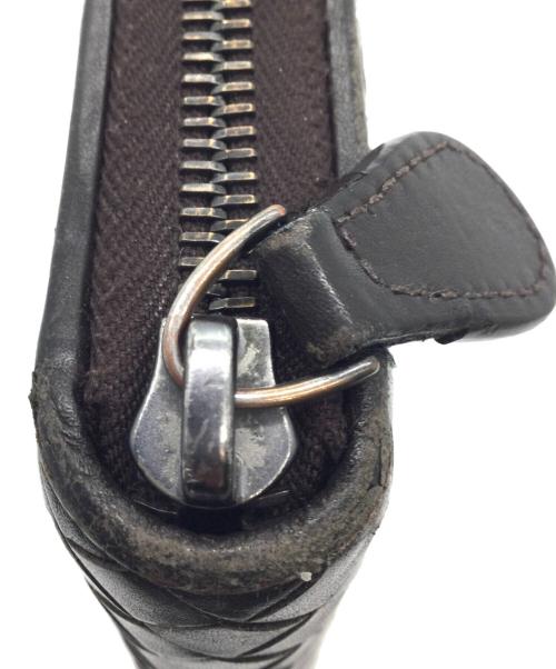 BOTTEGA VENETA（ボッテガベネタ）BOTTEGA VENETA (ボッテガベネタ) ラウンドファスナー財布 ダークブラウンの古着・服飾アイテム