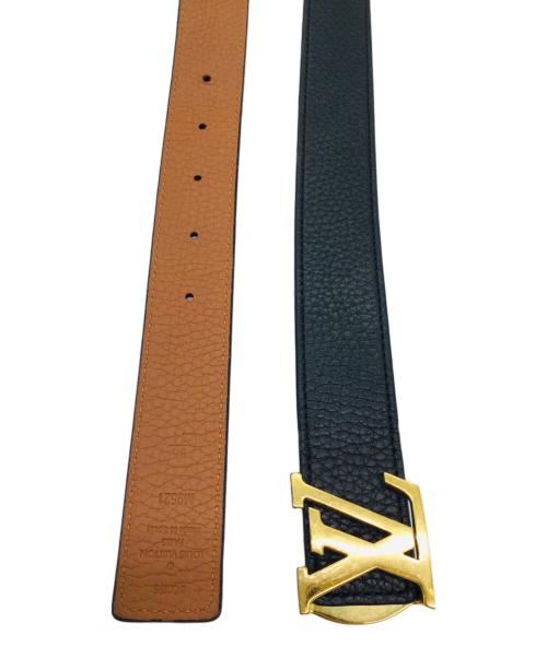 LOUIS VUITTON（ルイ ヴィトン）LOUIS VUITTON (ルイ ヴィトン) サンチュール・イニシャル マドレーヌ リバーシブル 30MM ブラック×ゴールドの古着・服飾アイテム