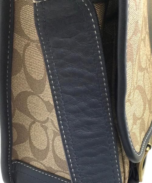 COACH（コーチ）COACH (コーチ) ヘリテージ ストライプ ショルダーバッグ ブラウン×ネイビーの古着・服飾アイテム