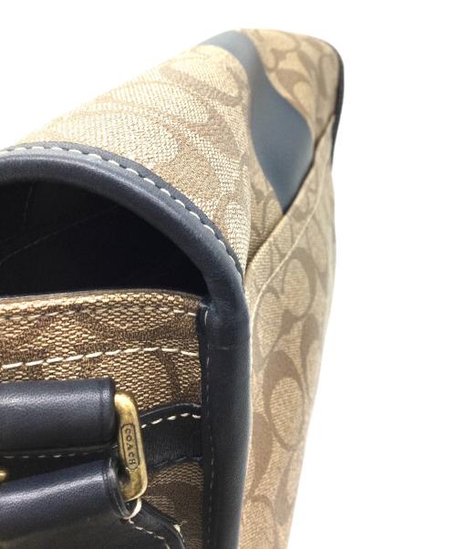 COACH（コーチ）COACH (コーチ) ヘリテージ ストライプ ショルダーバッグ ブラウン×ネイビーの古着・服飾アイテム