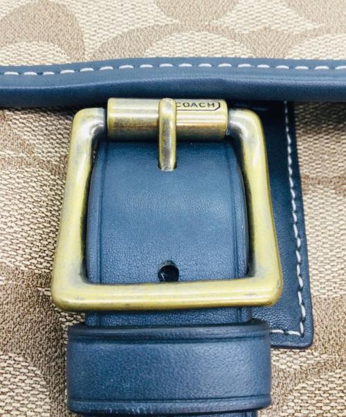 COACH（コーチ）COACH (コーチ) ヘリテージ ストライプ ショルダーバッグ ブラウン×ネイビーの古着・服飾アイテム