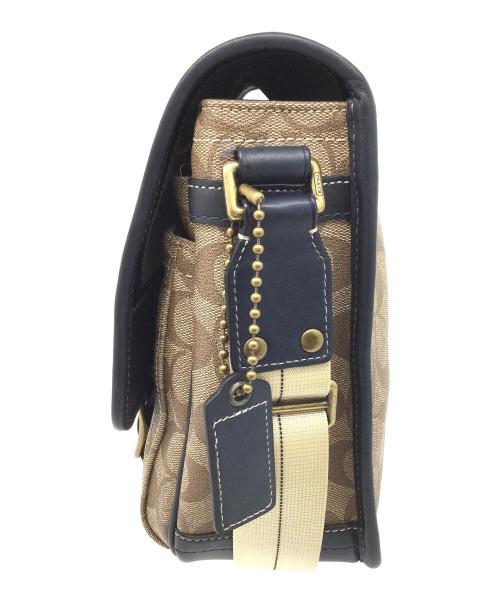 COACH（コーチ）COACH (コーチ) ヘリテージ ストライプ ショルダーバッグ ブラウン×ネイビーの古着・服飾アイテム