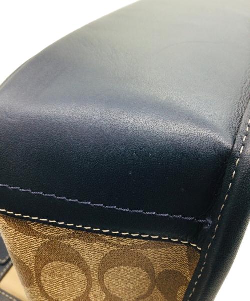 COACH（コーチ）COACH (コーチ) ヘリテージ ストライプ ショルダーバッグ ブラウン×ネイビーの古着・服飾アイテム