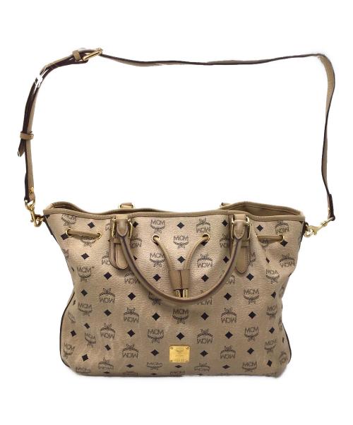 MCM（エムシーエム）MCM (エムシーエム) 2WAYショルダーバッグ ベージュ×ブラックの古着・服飾アイテム