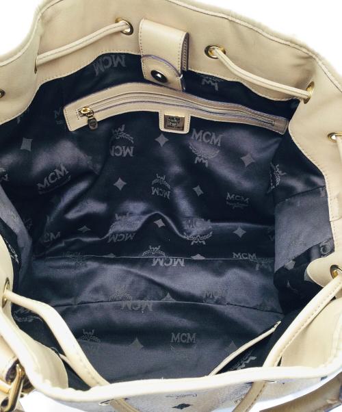 MCM（エムシーエム）MCM (エムシーエム) 2WAYショルダーバッグ ベージュ×ブラックの古着・服飾アイテム