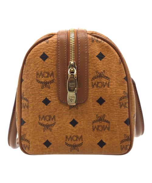 MCM（エムシーエム）MCM (エムシーエム) ミニボストンバッグ ブラウン×ブラックの古着・服飾アイテム