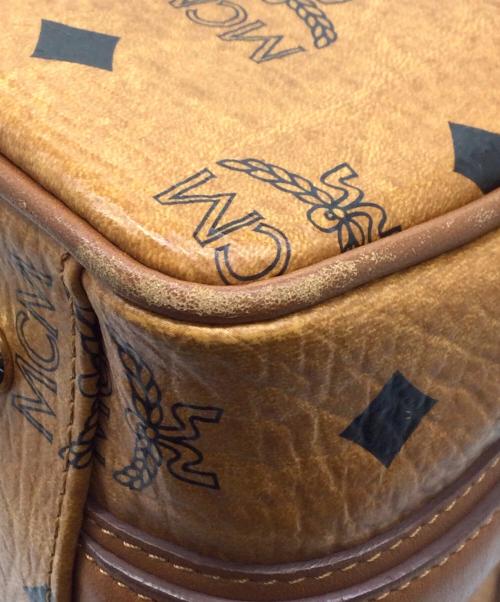 MCM（エムシーエム）MCM (エムシーエム) ミニボストンバッグ ブラウン×ブラックの古着・服飾アイテム