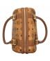 中古・古着 MCM (エムシーエム) ミニボストンバッグ ブラウン×ブラック：10000円