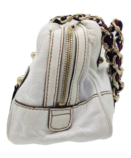 GUCCI（グッチ）GUCCI (グッチ) チェーンショルダーバッグ ホワイトの古着・服飾アイテム