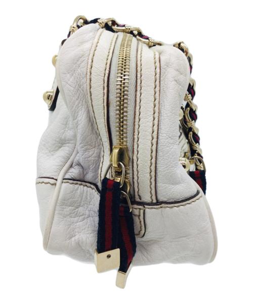 GUCCI（グッチ）GUCCI (グッチ) チェーンショルダーバッグ ホワイトの古着・服飾アイテム