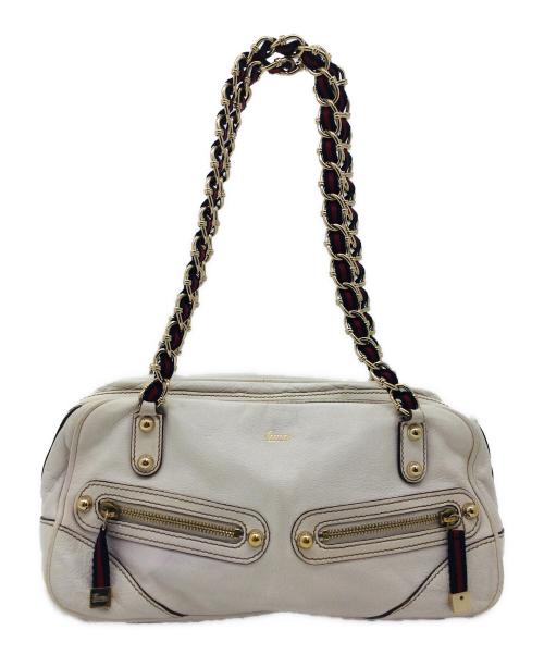 GUCCI（グッチ）GUCCI (グッチ) チェーンショルダーバッグ ホワイトの古着・服飾アイテム