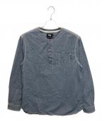 stussyステューシー）の古着「111821 長袖シャツ」｜ネイビー×イエロー