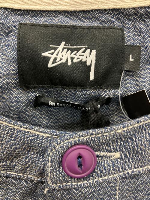 stussy（ステューシー）stussy (ステューシー) 111821 長袖シャツ ネイビー×イエロー サイズ:Lの古着・服飾アイテム