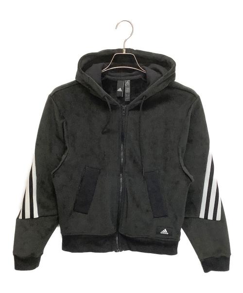 adidas（アディダス）adidas (アディダス) H47896　ジップパーカー ブラック×ホワイト サイズ:Mの古着・服飾アイテム