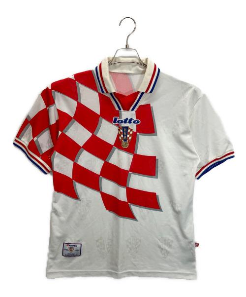 LOTTO（ロット）LOTTO (ロット) ゲームシャツ ホワイト×レッド サイズ:記載無しの古着・服飾アイテム