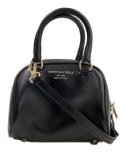CHRISTIAN VILLA（クリスチャンヴィラ）CHRISTIAN VILLA (クリスチャンヴィラ) 2WAYミニバッグ ブラック×ゴールドの古着・服飾アイテム