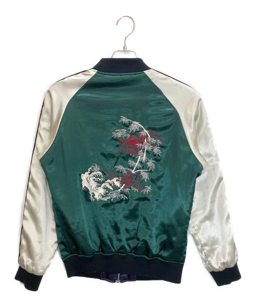 TAKEO KIKUCHI（タケオキクチ）TAKEO KIKUCHI (タケオキクチ) スカジャン グリーン×ホワイト サイズ:3の古着・服飾アイテム