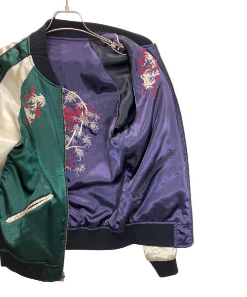 TAKEO KIKUCHI（タケオキクチ）TAKEO KIKUCHI (タケオキクチ) スカジャン グリーン×ホワイト サイズ:3の古着・服飾アイテム