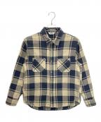 King Kole×JOURNAL STANDARD relumeキングコール×ジャーナルスタンダード レリューム）の古着「長袖シャツ」｜ネイビー×ベージュ