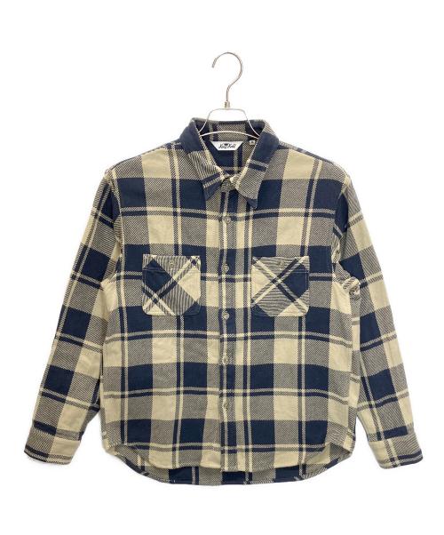 King Kole（キングコール）King Kole (キングコール) JOURNAL STANDARD relume (ジャーナルスタンダード レリューム) 長袖シャツ ネイビー×ベージュ サイズ:Mの古着・服飾アイテム