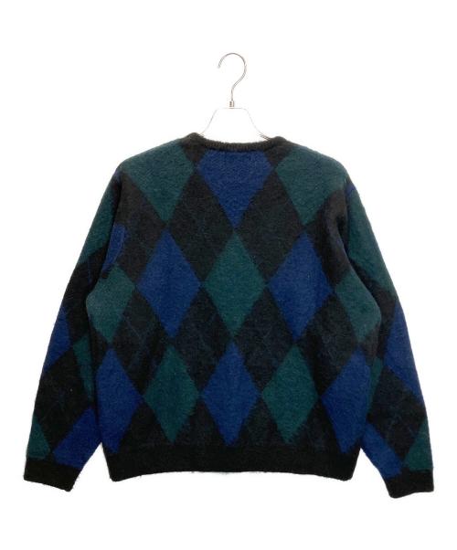 Gymphlex（ジムフレックス）Gymphlex (ジムフレックス) 厚手ニット ブルー×ブラック サイズ:Lの古着・服飾アイテム