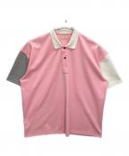 WIND AND SEAウィンダンシー）の古着「ポロシャツ」｜ピンク×ホワイト×グレー