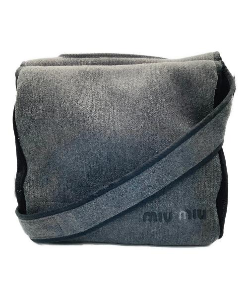 MIU MIU（ミュウミュウ）MIU MIU (ミュウミュウ) ショルダーバッグ グレー×ブラックの古着・服飾アイテム