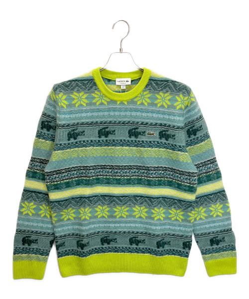 LACOSTE（ラコステ）LACOSTE (ラコステ) 厚手ニット グリーンスカイブルー サイズ:5の古着・服飾アイテム
