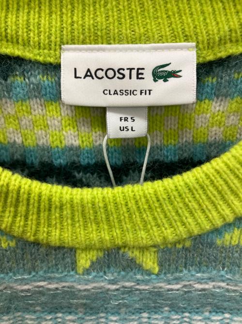 LACOSTE（ラコステ）LACOSTE (ラコステ) 厚手ニット グリーンスカイブルー サイズ:5の古着・服飾アイテム