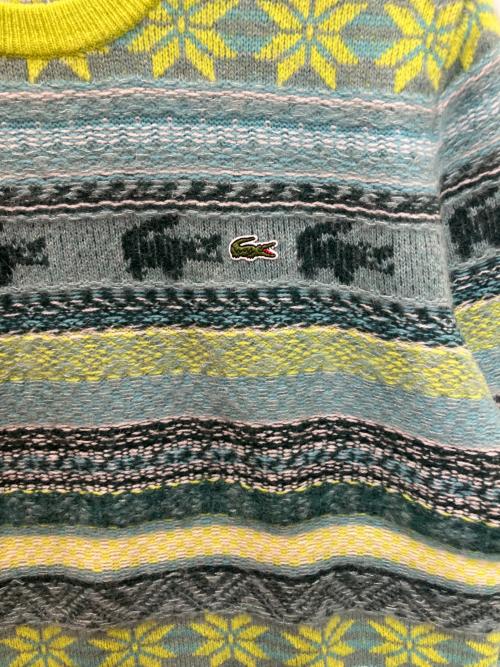LACOSTE（ラコステ）LACOSTE (ラコステ) 厚手ニット グリーンスカイブルー サイズ:5の古着・服飾アイテム