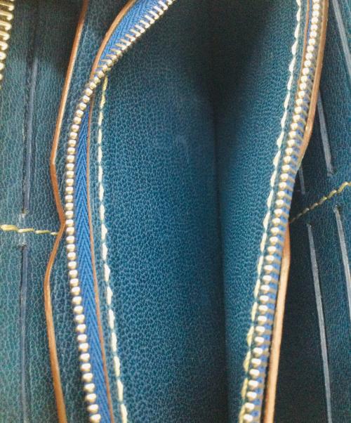 MOREAU（モロー）MOREAU (モロー) 長財布 ブラウン×ネイビーの古着・服飾アイテム