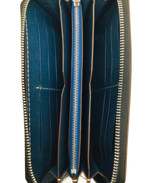 MOREAU（モロー）MOREAU (モロー) 長財布 ブラウン×ネイビーの古着・服飾アイテム