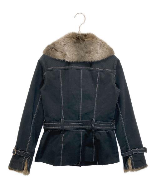 BURBERRY BLUE LABEL（バーバリー ブルー レーベル）BURBERRY BLUE LABEL (バーバリー ブルー レーベル) フェイクファージャケット ネイビー サイズ:36の古着・服飾アイテム