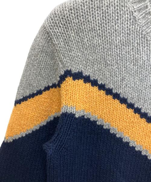 beautiful people（ビューティフルピープル）beautiful people (ビューティフルピープル) 1130210504　厚手ニット グレー×ネイビー サイズ:180の古着・服飾アイテム