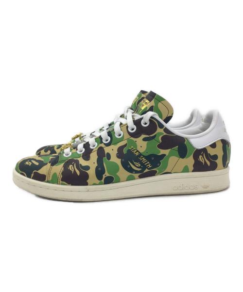 adidas（アディダス）adidas (アディダス) A BATHING APE (ア ベイシング エイプ) スニーカー グリーン×ベージュ サイズ:US9、UK8.5、EUR42.5、cm27、CN265の古着・服飾アイテム