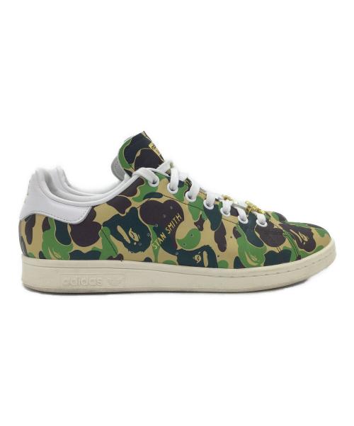 adidas（アディダス）adidas (アディダス) A BATHING APE (ア ベイシング エイプ) スニーカー グリーン×ベージュ サイズ:US9、UK8.5、EUR42.5、cm27、CN265の古着・服飾アイテム